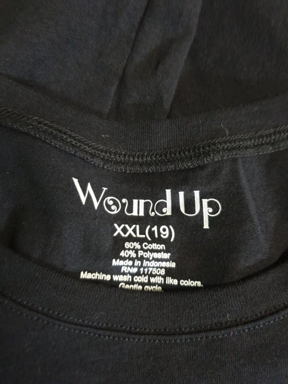 Wound Up Womens 2XL Motivational Tee Love More Worry Less Black SS Relaxed Fit - Picture 5 of 6